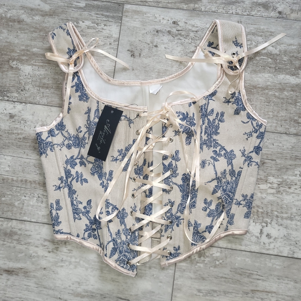 Renaissance Lace Trim Corset Bustier